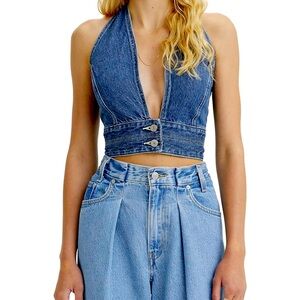 Levi’s Cropped Denim Triangle Top